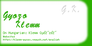 gyozo klemm business card